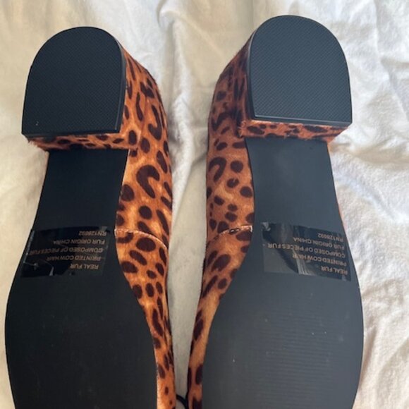 STEVE MADDEN Cherish pumps shoes block heel cheetah leopard fur animal 10 NEW - Picture 6 of 9